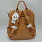 Structured Multi-Pocket Backpack with Metallic Zippers