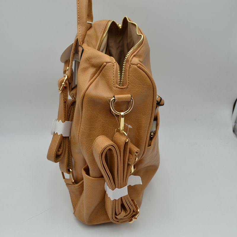 Structured Multi-Pocket Backpack with Metallic Zippers