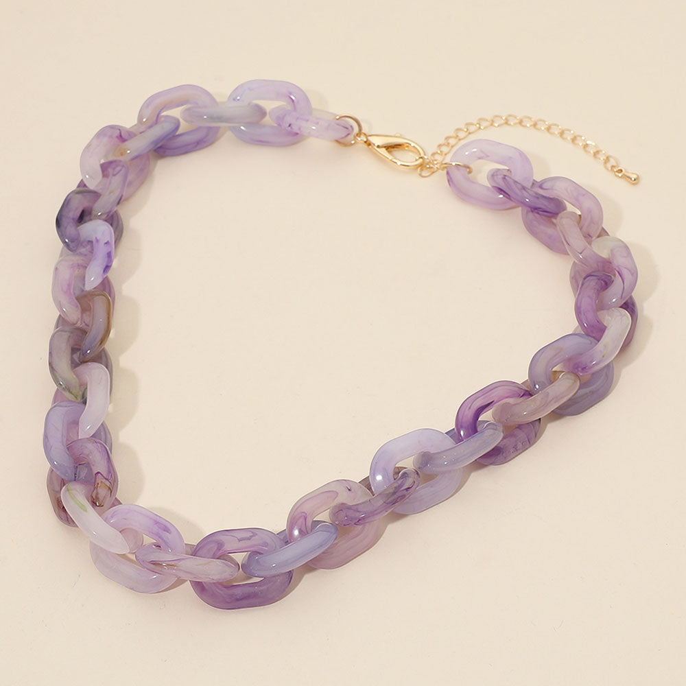 Women's Chunky Resin Chain Link Statement Necklace