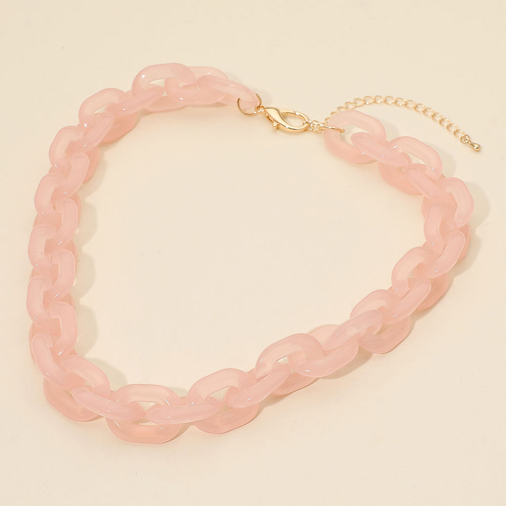 Women's Chunky Resin Chain Link Statement Necklace