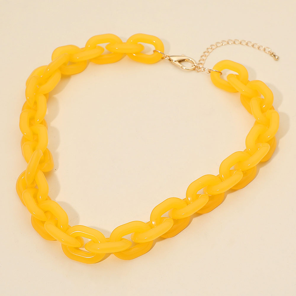 Women's Chunky Resin Chain Link Statement Necklace