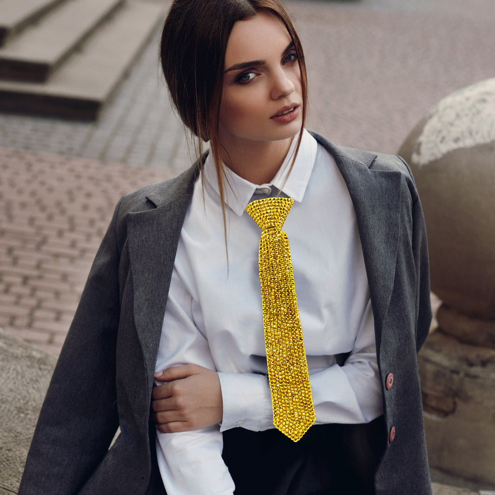 Bling Studded Statement Tie Necklace