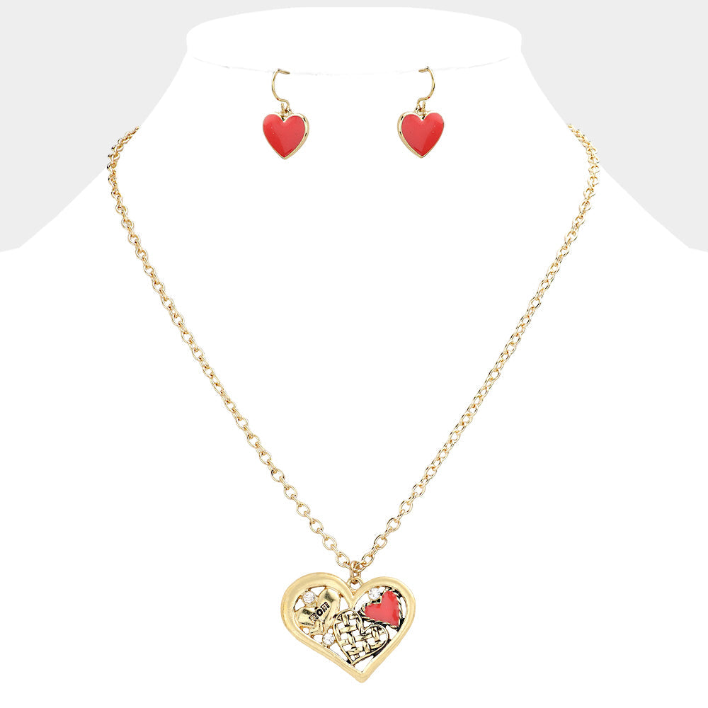 Heart Collage Pendant Necklace