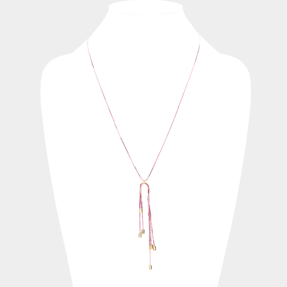 Drop Triple Strand Chain Pendant Necklace