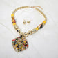 Abstract Resin Pendant Accent Chunky Statement Necklace