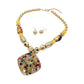 Abstract Resin Pendant Accent Chunky Statement Necklace
