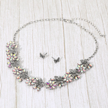 Boho Floral Butterfly Link Necklace