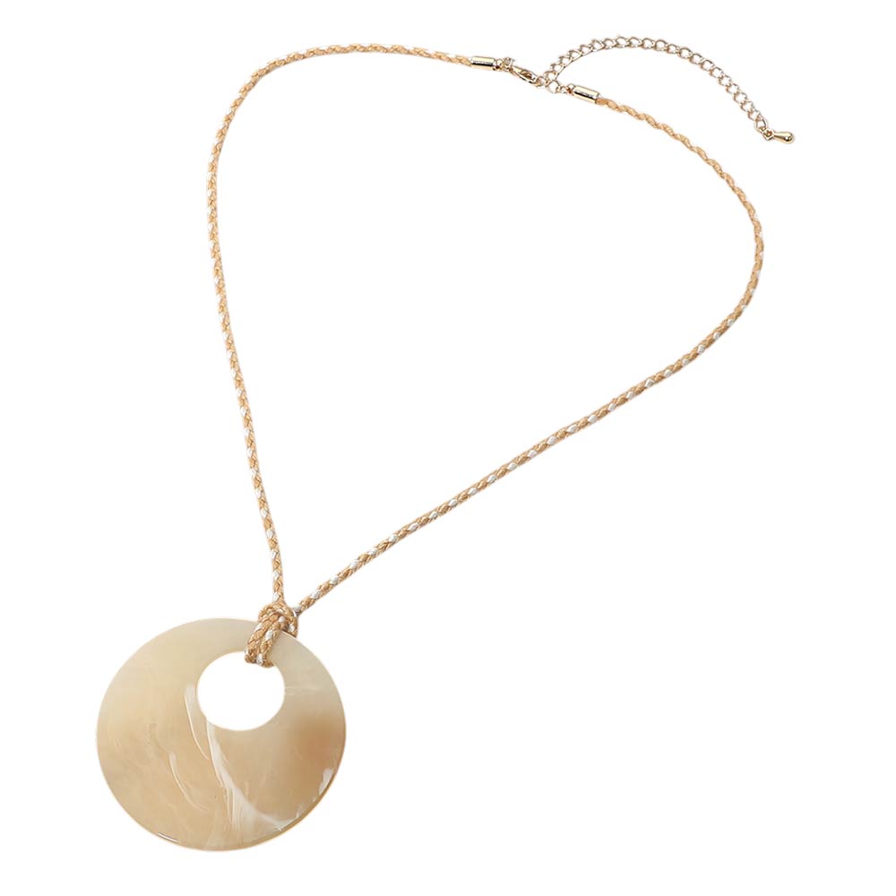 Resin Ring Pendant Cord Necklace