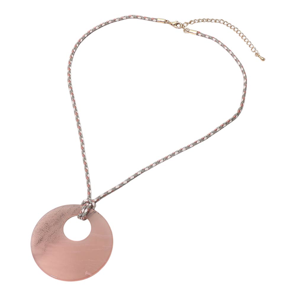 Resin Ring Pendant Cord Necklace