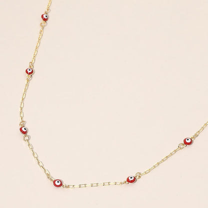 Evil Eye Bead Station Chain Necklace