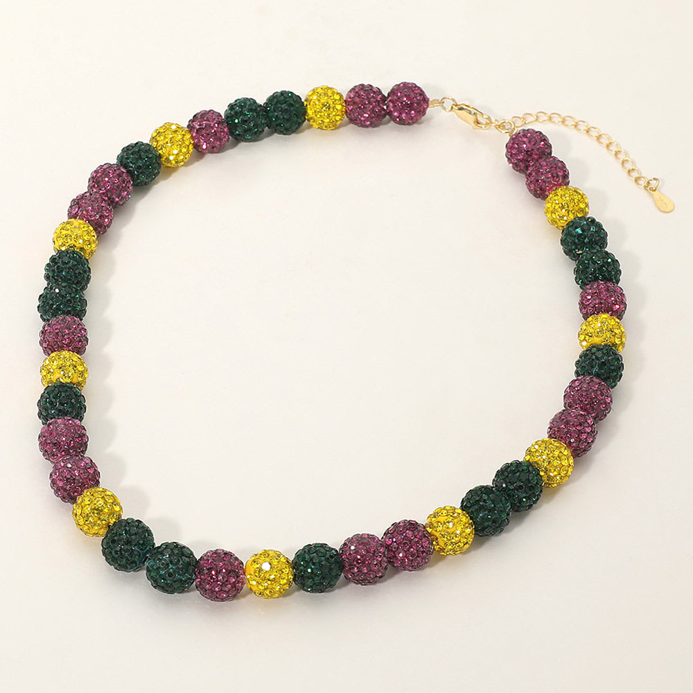 Collar de cuentas Shamballa Ball de Mardi Gras