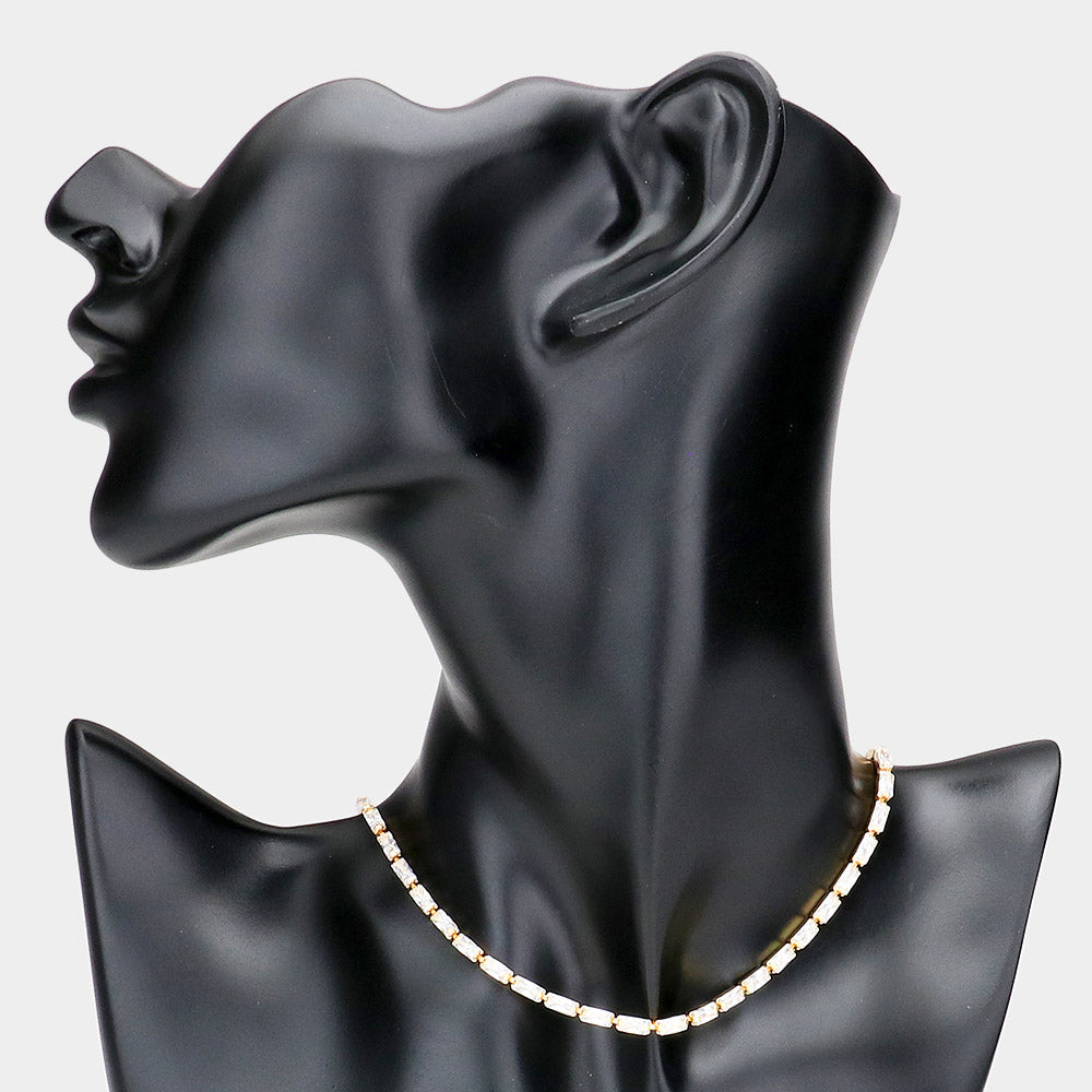 Rectangle Stone Necklace