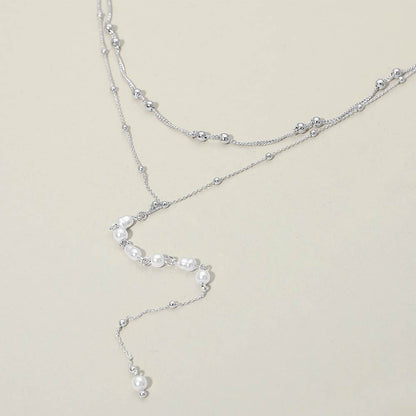 Layered Pearl Drop Earrings