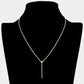 Brass Metal Dainty Rhinestone Chain Heart Pendant Necklace