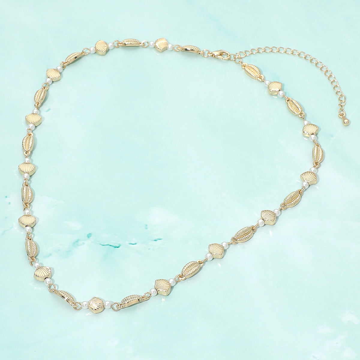 Shell Pearl Link Necklace