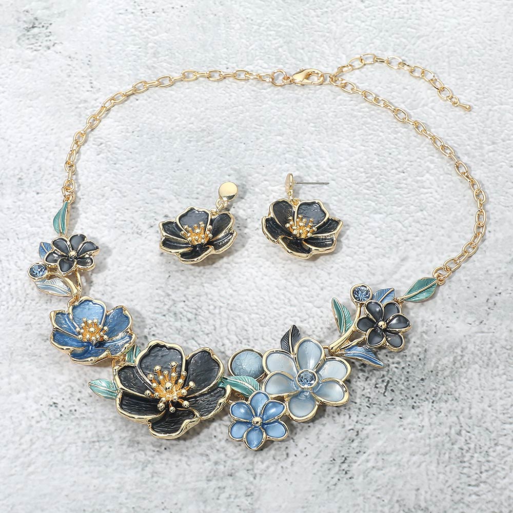 Floral Link Statement Necklace