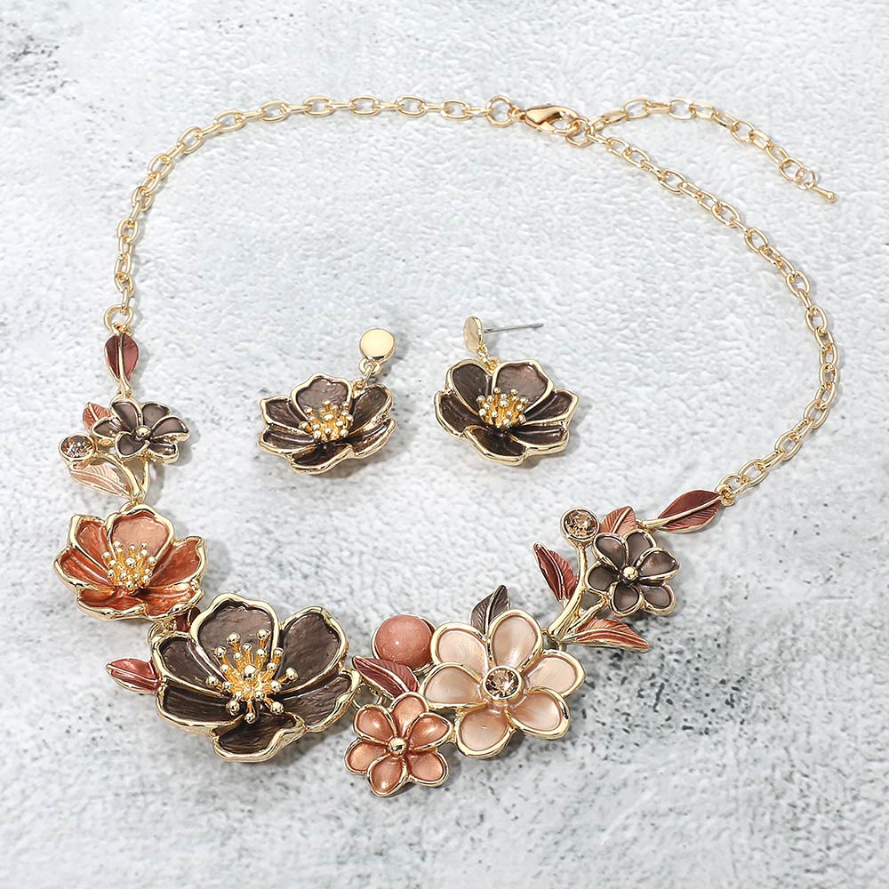 Floral Link Statement Necklace