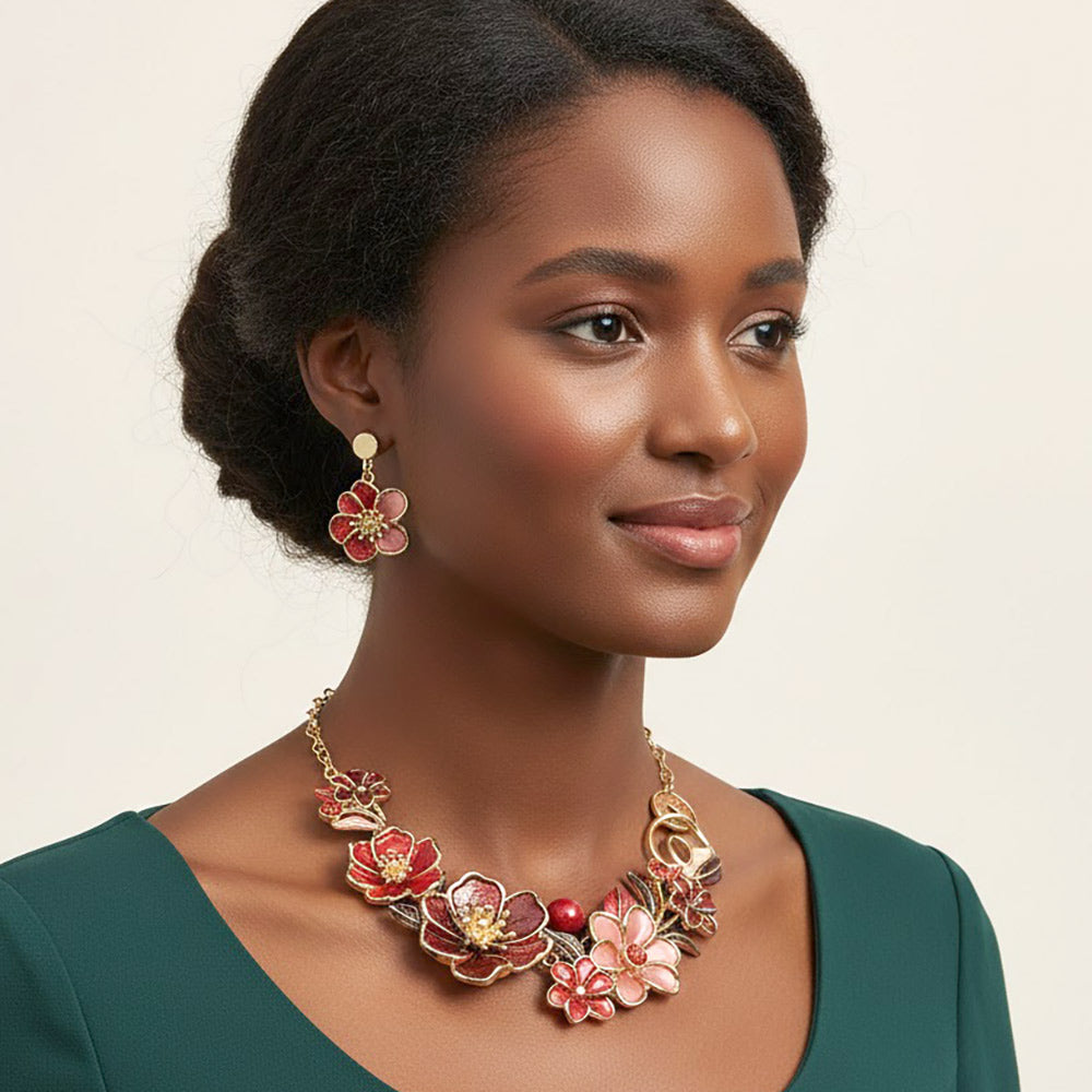 Floral Link Statement Necklace