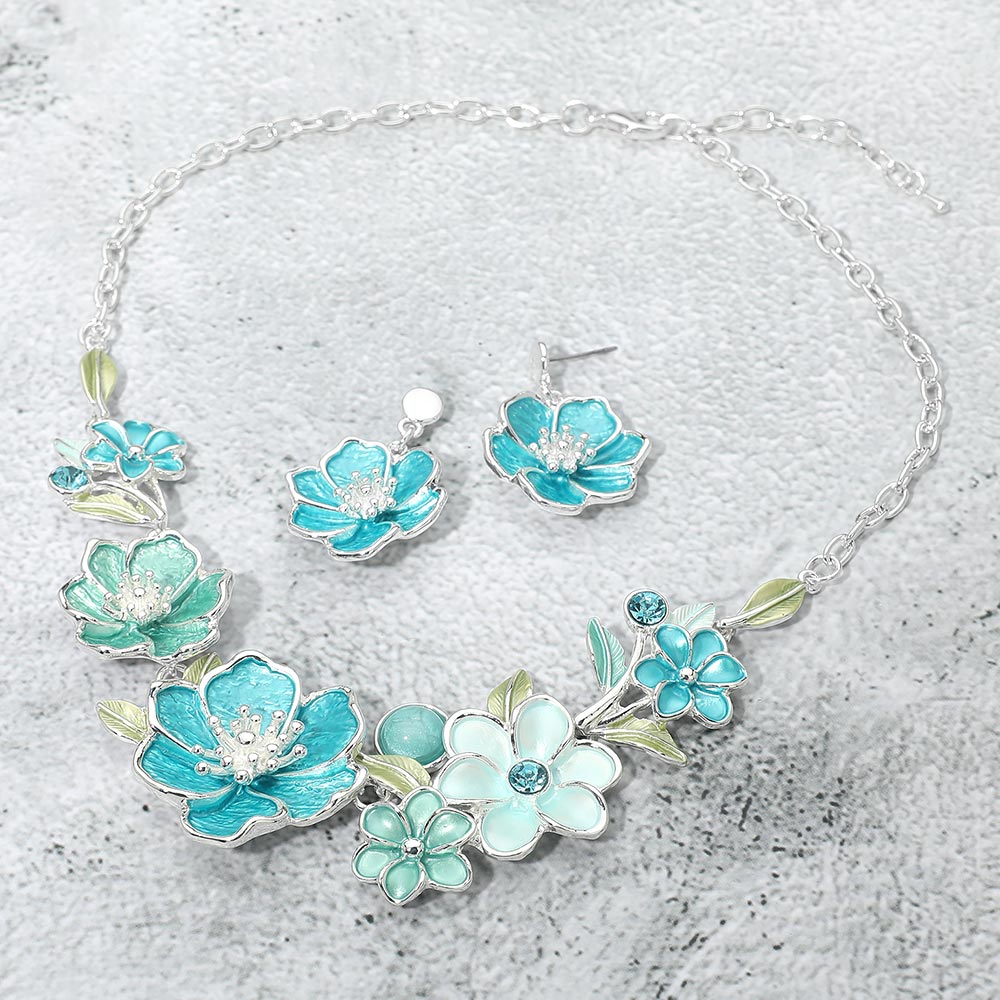 Floral Link Statement Necklace