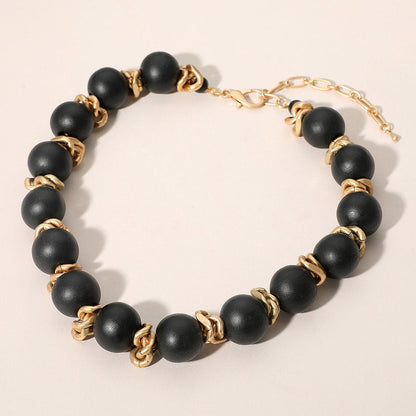 Bold Wooden Beaded Statement Necklace