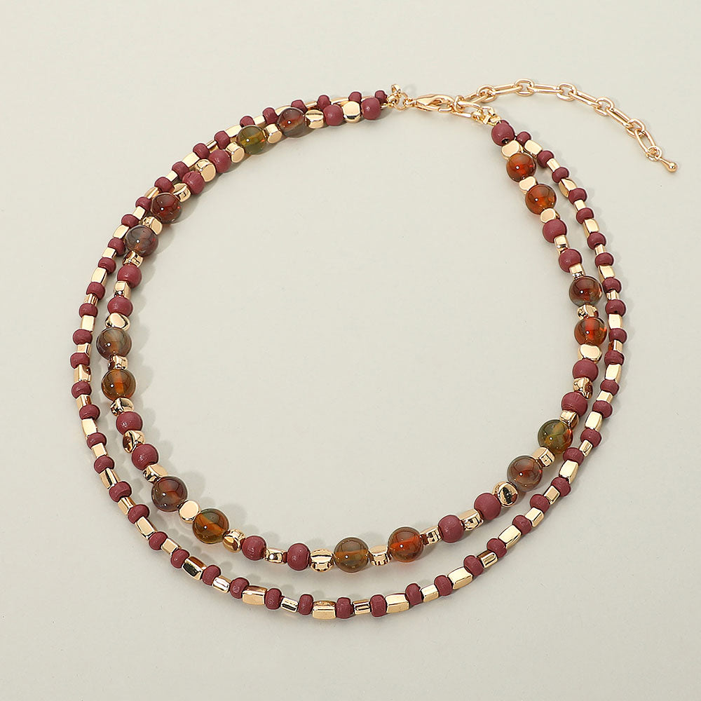 Boho Layered Beaded Necklace