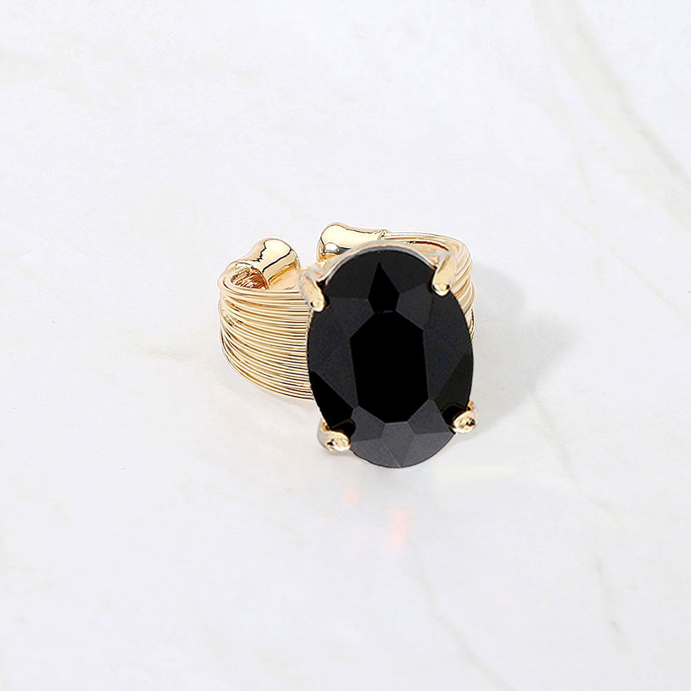 Oval Cut Stone Adjustable Ring