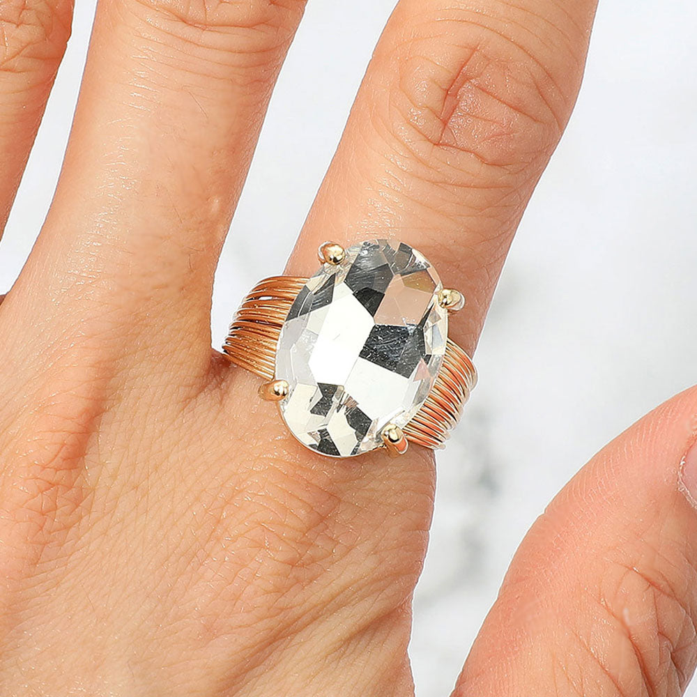 Oval Cut Stone Adjustable Ring
