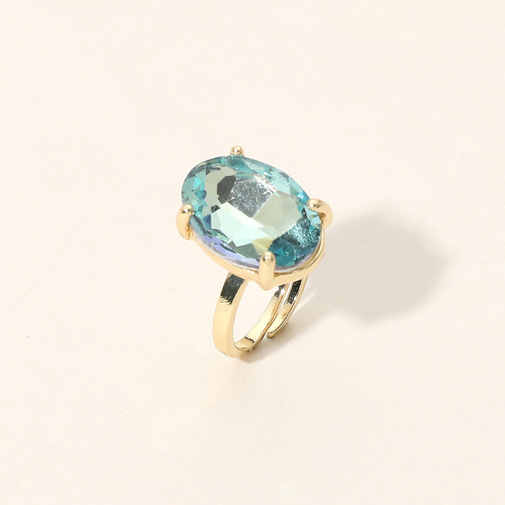 Women's Bold Oval Stone Cluster Accent Adjustable Ring