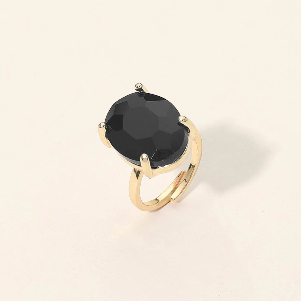 Women's Bold Oval Stone Cluster Accent Adjustable Ring