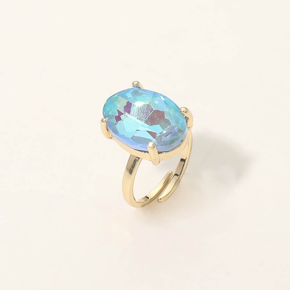 Women's Bold Oval Stone Cluster Accent Adjustable Ring