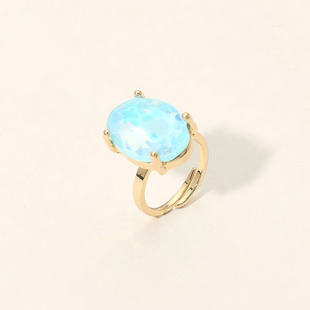 Women's Bold Oval Stone Cluster Accent Adjustable Ring