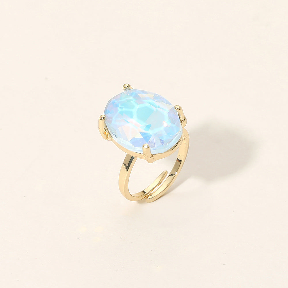 Women's Bold Oval Stone Cluster Accent Adjustable Ring