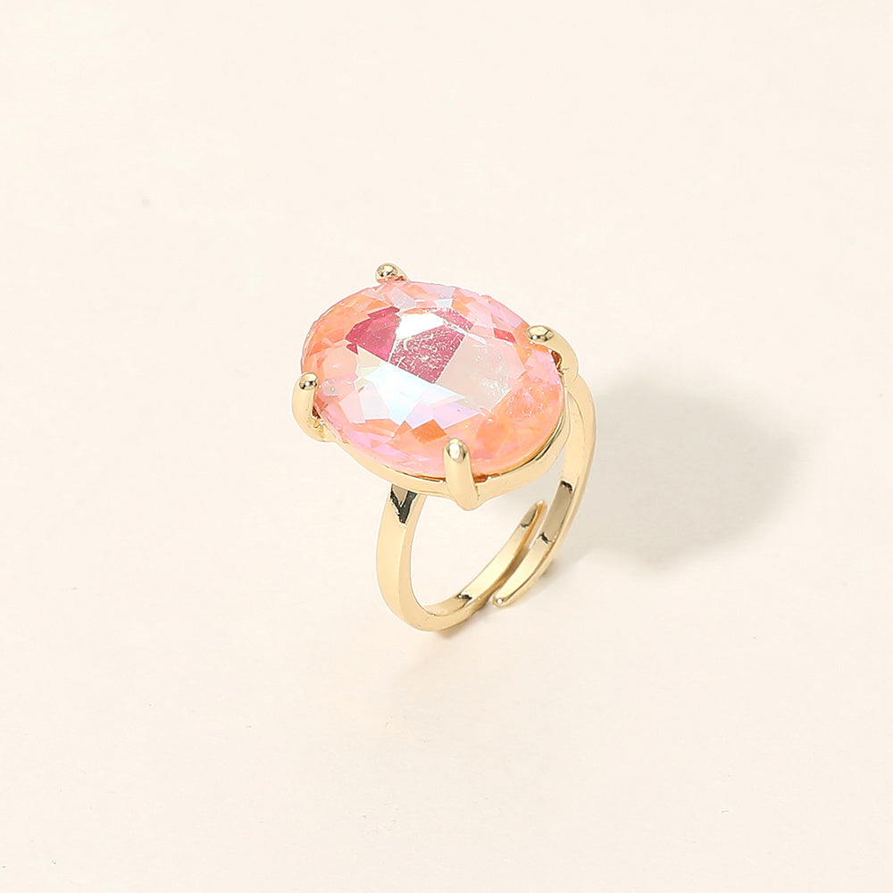 Women's Bold Oval Stone Cluster Accent Adjustable Ring