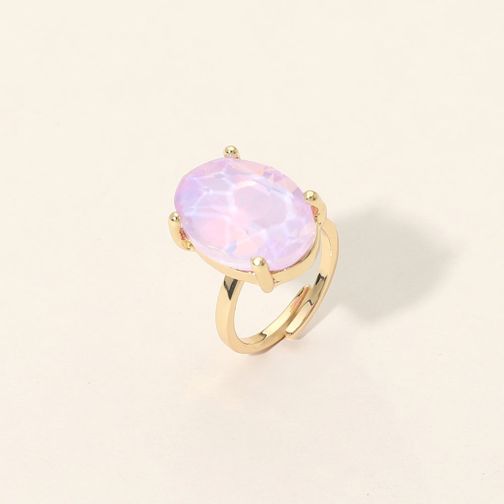 Women's Bold Oval Stone Cluster Accent Adjustable Ring