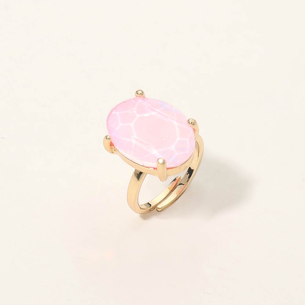 Women's Bold Oval Stone Cluster Accent Adjustable Ring
