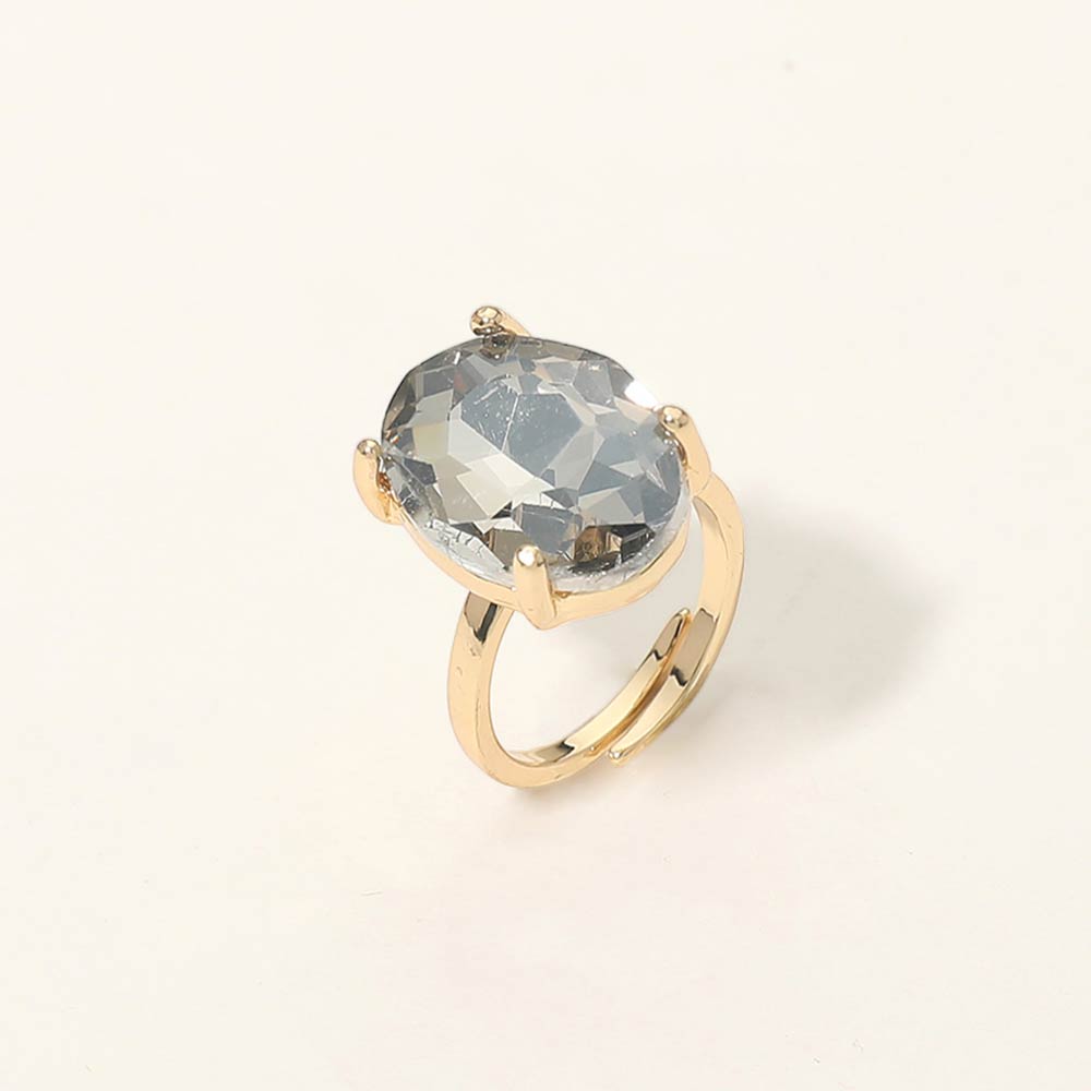 Women's Bold Oval Stone Cluster Accent Adjustable Ring