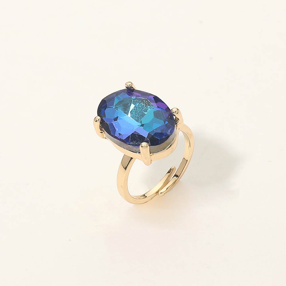 Women's Bold Oval Stone Cluster Accent Adjustable Ring