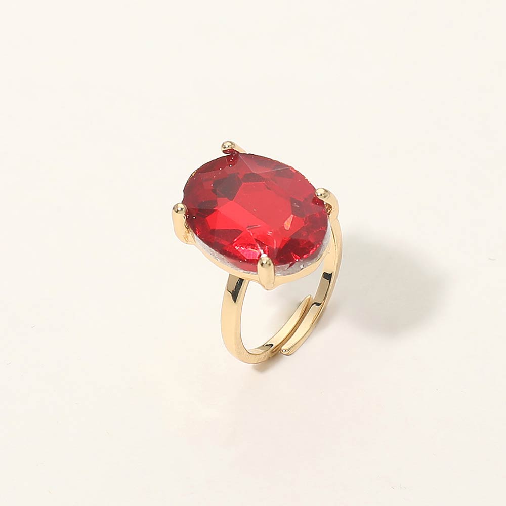 Women's Bold Oval Stone Cluster Accent Adjustable Ring