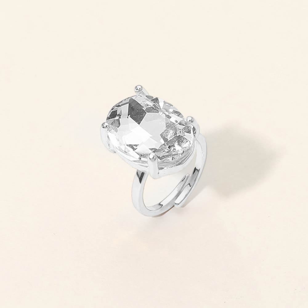 Women's Bold Oval Stone Cluster Accent Adjustable Ring