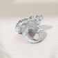 Heart Crystal Cluster Embellished Statement Stretch Ring