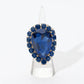 Women's Crystal Rhinestone Teardrop Stretch Cocktail Ring
