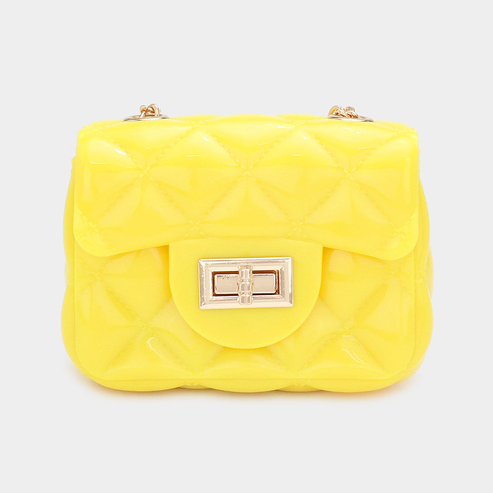 Quilted Jelly Mini Micro Crossbody Bag