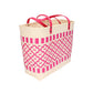 Quatrefoil Patterned Basket Weave Tote Bag / Shoulder Bag