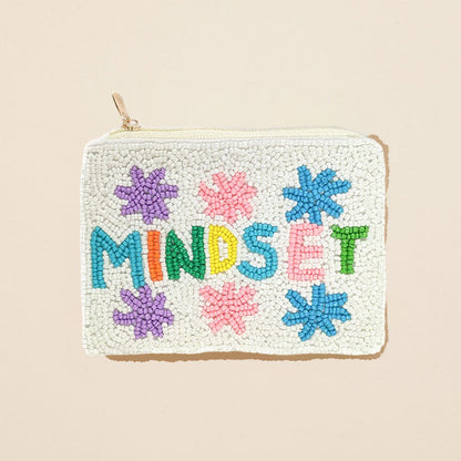 MINDSET Mensaje Semilla de Flor Monedero Pequeño con Cuentas