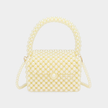 Pearl Beaded Mini Top Handle Handbag / Crossbody Bag
