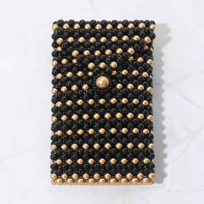 Pearl Beaded Phone Holder Crossbody Bag