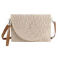 Color Striped Two Tone Straw Clutch / Crossbody Bag