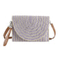 Color Striped Two Tone Straw Clutch / Crossbody Bag