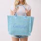 SUMMER Embroidery Woven Straw Fringe Tote Shoulder Bag