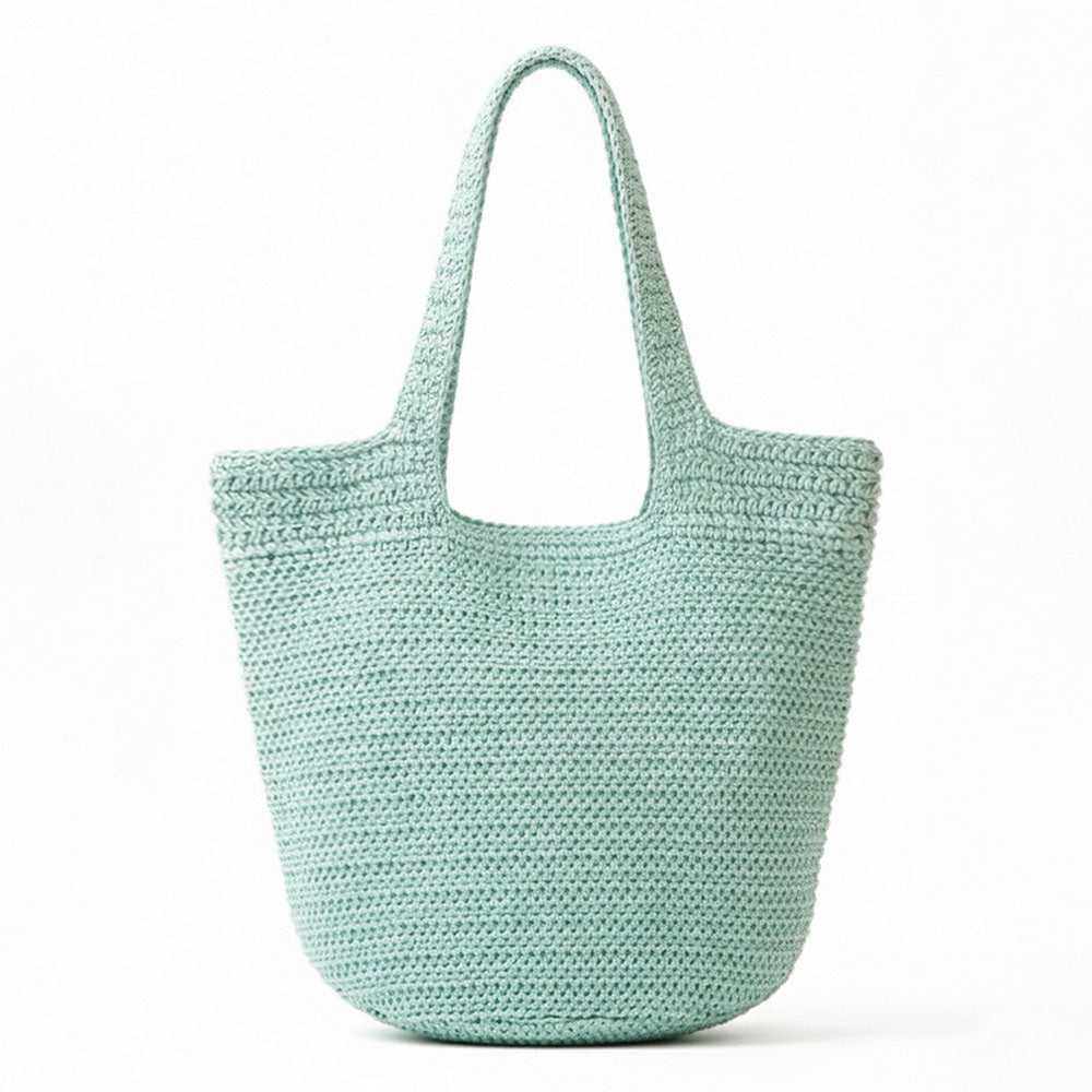 Round Bottom Handmade Strap Woven Straw Tote Bag